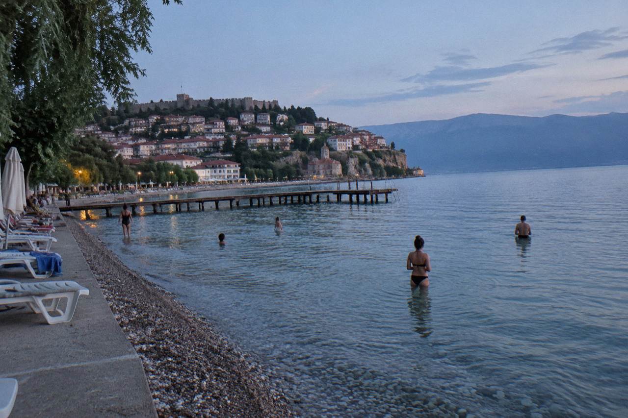Lakeside beach in Ohrid