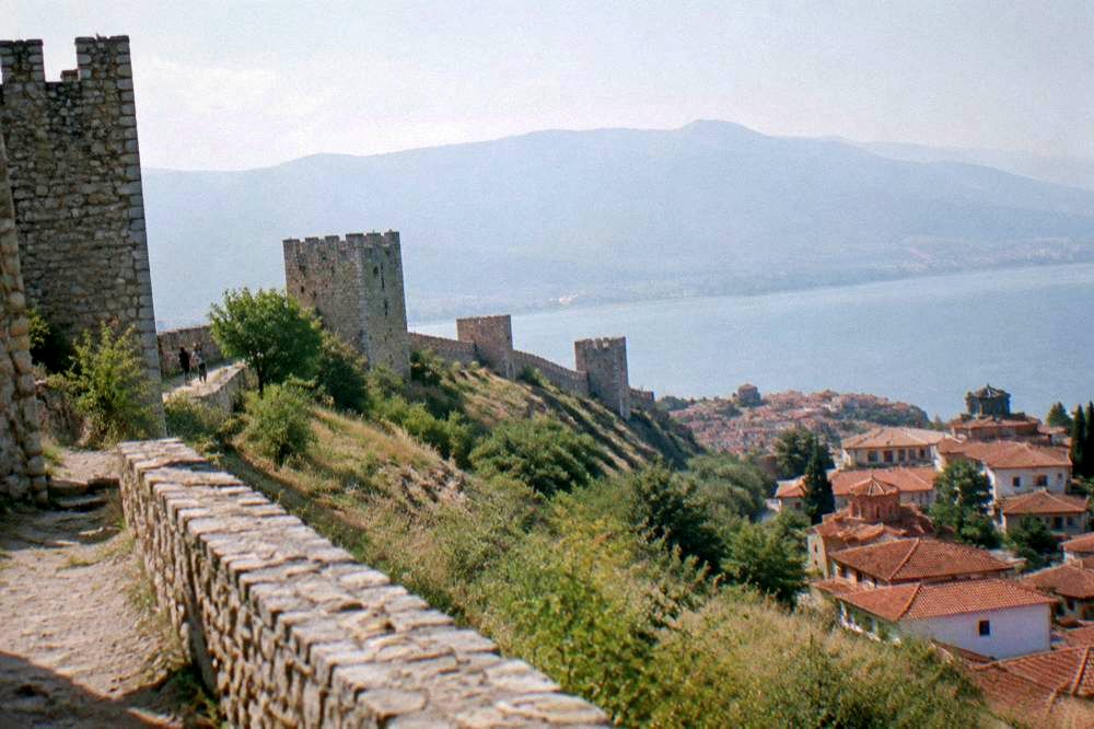 Samuel's Fortress walls, Ohrid, ordinary daylight