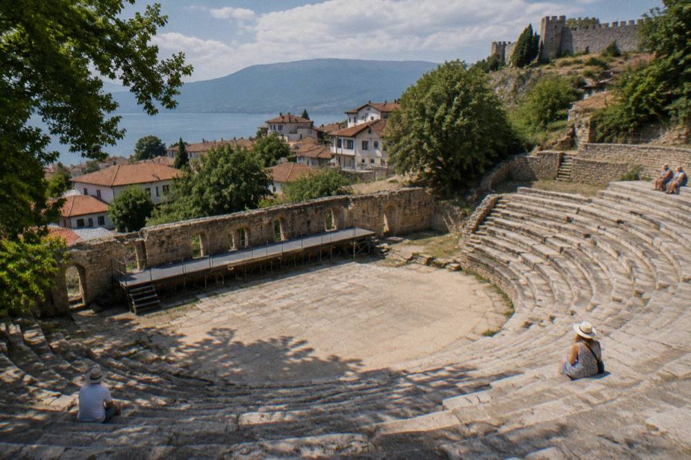 The Ancient Theatre of Ohrid empty and quiet after the summer festival season