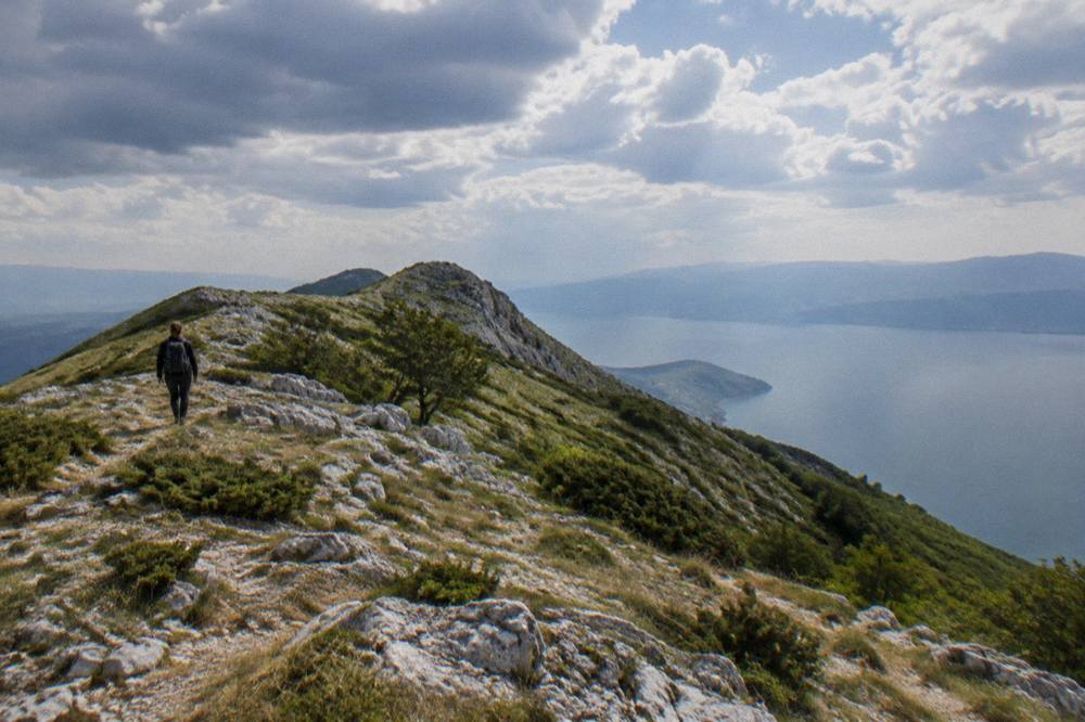 The ridge of Galicica National Park between Lake Ohrid and Lake Prespa
